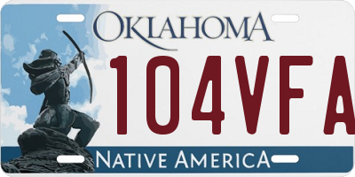 OK license plate 104VFA