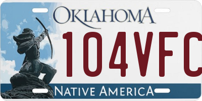 OK license plate 104VFC