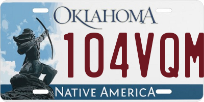 OK license plate 104VQM
