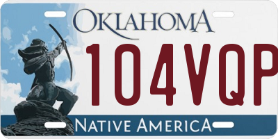 OK license plate 104VQP