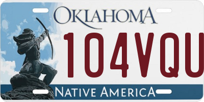 OK license plate 104VQU