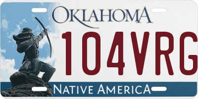 OK license plate 104VRG