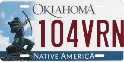 OK license plate 104VRN