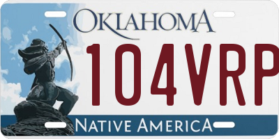 OK license plate 104VRP