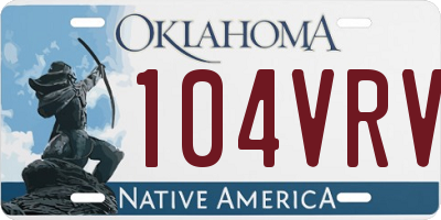 OK license plate 104VRV