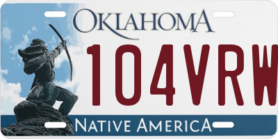OK license plate 104VRW