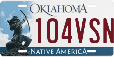 OK license plate 104VSN