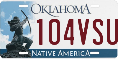 OK license plate 104VSU