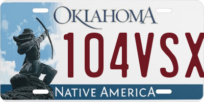 OK license plate 104VSX