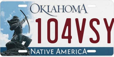OK license plate 104VSY