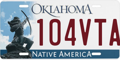 OK license plate 104VTA