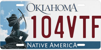 OK license plate 104VTF