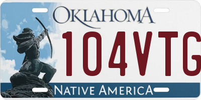 OK license plate 104VTG