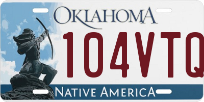 OK license plate 104VTQ