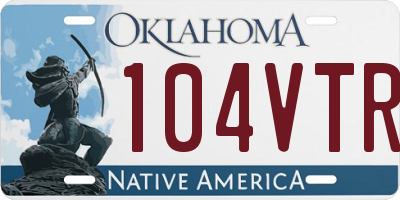 OK license plate 104VTR