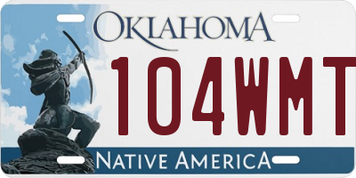 OK license plate 104WMT