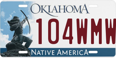 OK license plate 104WMW