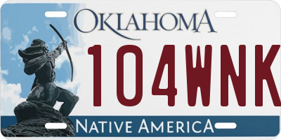 OK license plate 104WNK