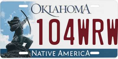 OK license plate 104WRW