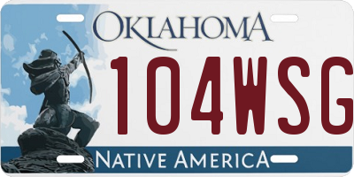 OK license plate 104WSG