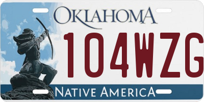 OK license plate 104WZG