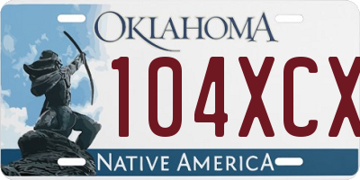 OK license plate 104XCX