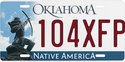 OK license plate 104XFP