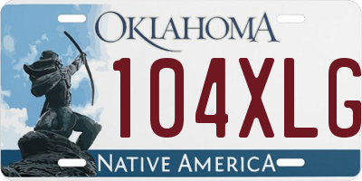 OK license plate 104XLG