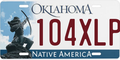 OK license plate 104XLP