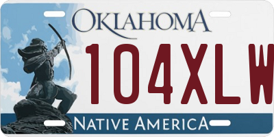 OK license plate 104XLW
