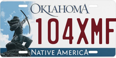 OK license plate 104XMF