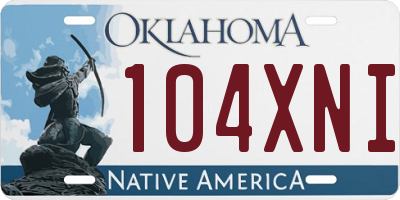 OK license plate 104XNI