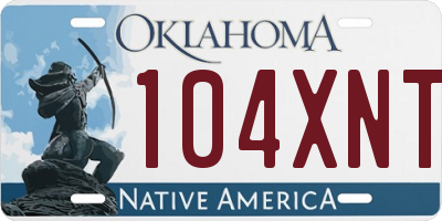 OK license plate 104XNT