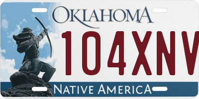 OK license plate 104XNV