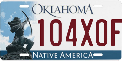 OK license plate 104XOF