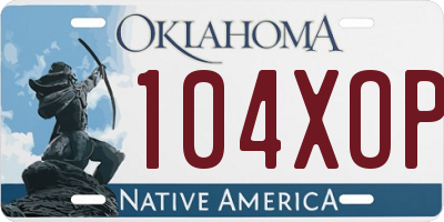 OK license plate 104XOP