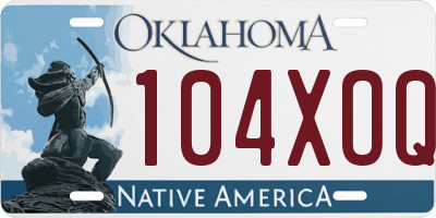 OK license plate 104XOQ