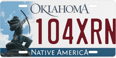 OK license plate 104XRN