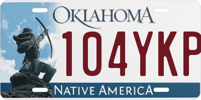 OK license plate 104YKP