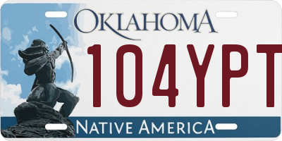 OK license plate 104YPT