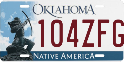 OK license plate 104ZFG