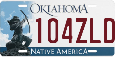 OK license plate 104ZLD