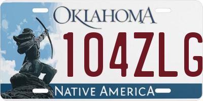 OK license plate 104ZLG