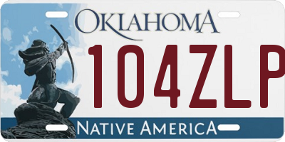 OK license plate 104ZLP
