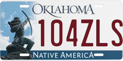 OK license plate 104ZLS