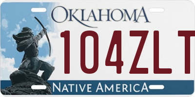 OK license plate 104ZLT