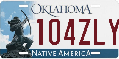 OK license plate 104ZLY