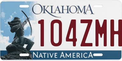 OK license plate 104ZMH