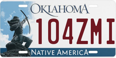 OK license plate 104ZMI