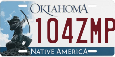 OK license plate 104ZMP